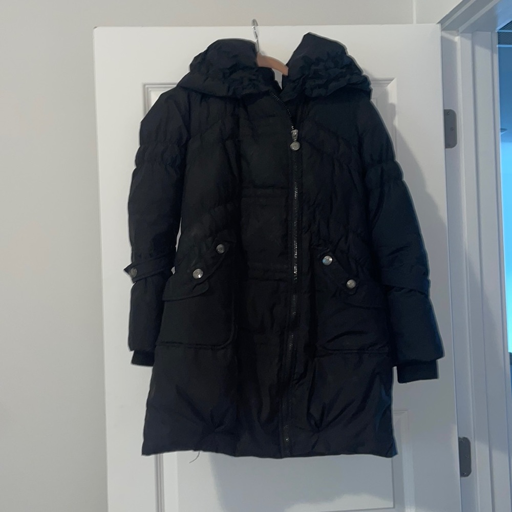 Bestey Johnson black snow puffy long jacket